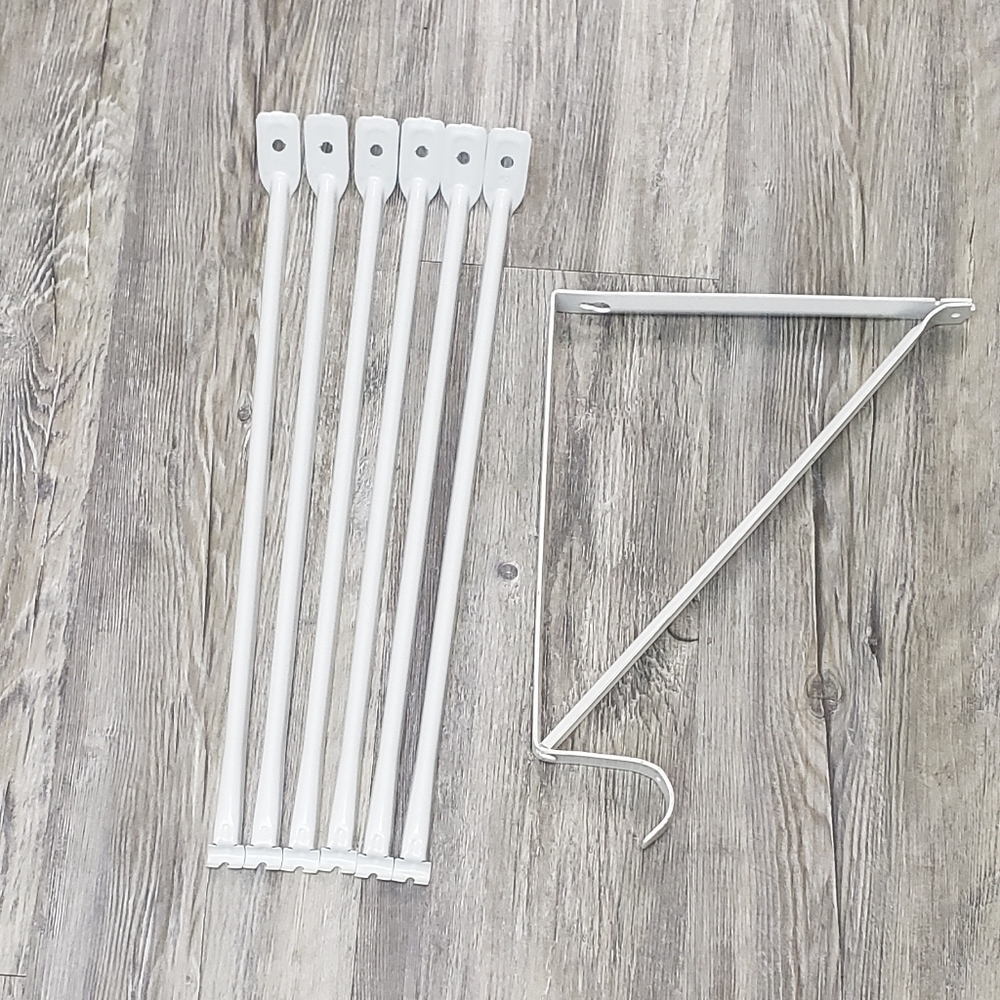 6 Metal 16" White Shelf Support Braces